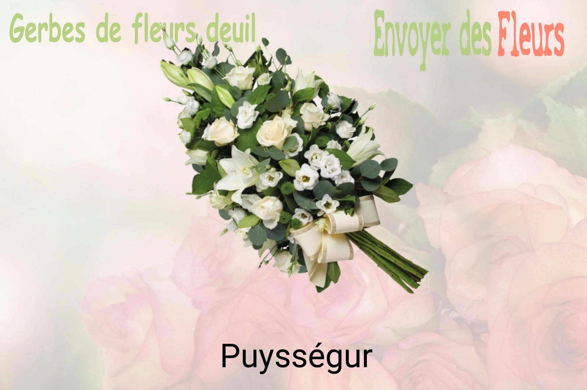 Gerbe de fleurs de deuil livrée à Puysségur
